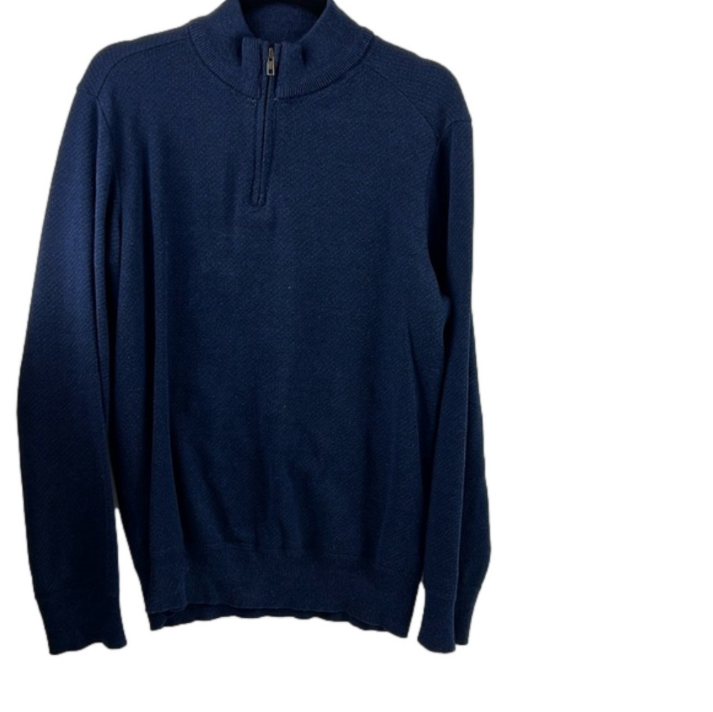 Robert Graham Men's Navy ¼ Zipper Sweater